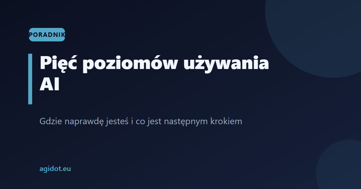 Pięć poziomów używania AI - gdzie naprawdę jesteś