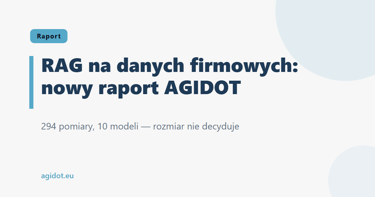 Nowy raport: RAG na danych firmowych – co AI naprawdę potrafi na Twoich dokumentach