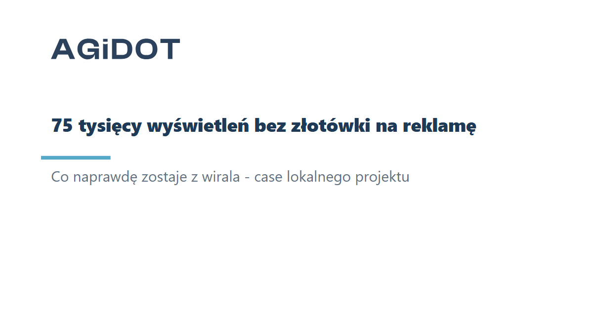 75 tysięcy wyświetleń bez złotówki na reklamę - i co z tego naprawdę zostaje