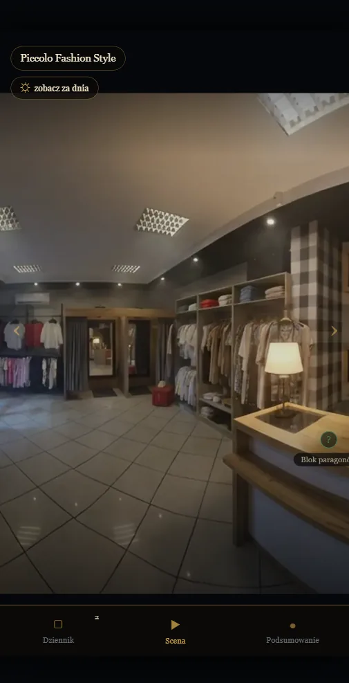 Wnętrze sklepu Piccolo jako scena w grze