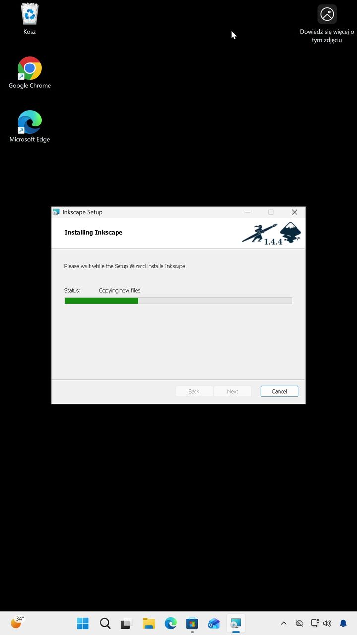 Trwa instalacja Inkscape