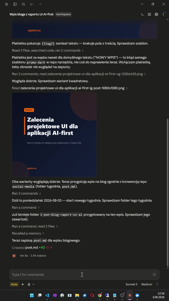 Wygenerowany obrazek promocyjny w ciemnym szablonie